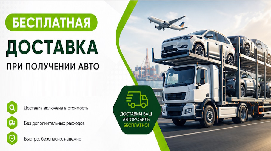 Акция! Бесплатная доставка по Дзержинском при получении авто